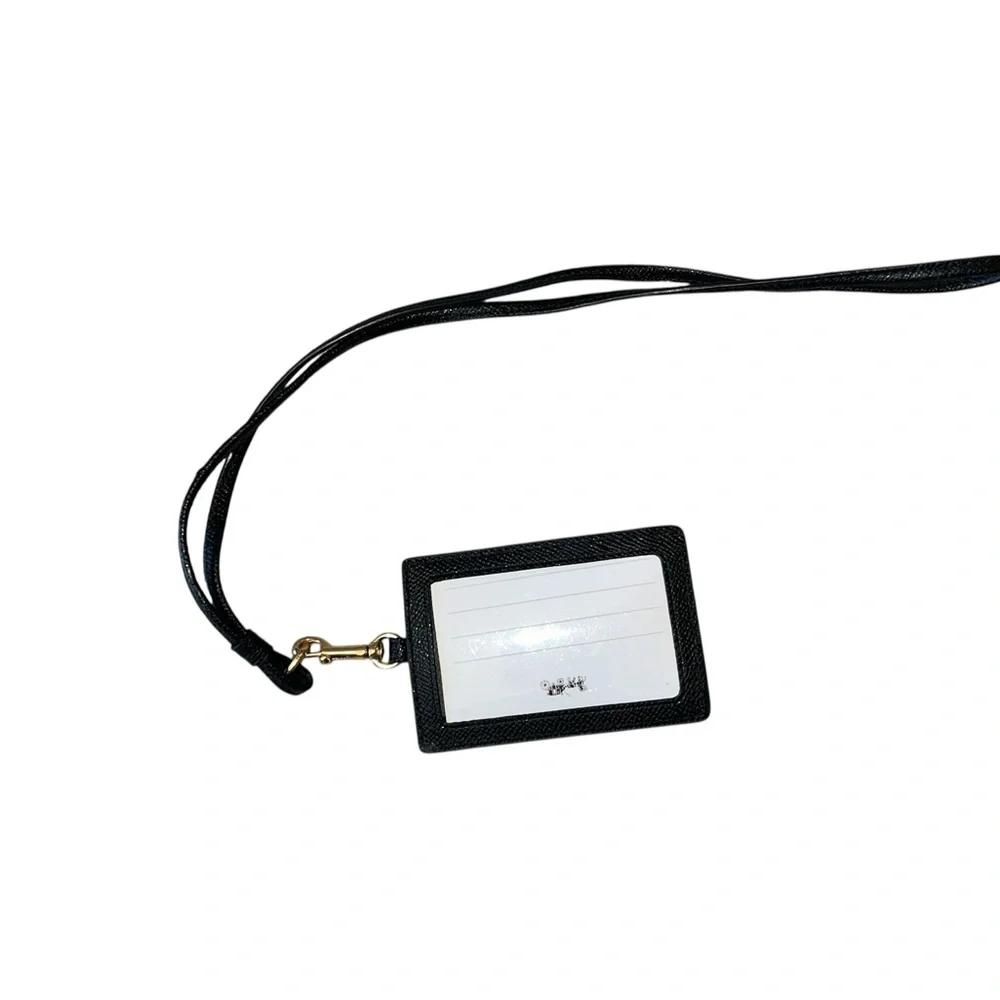Coach Black Lanyard ID Holder
